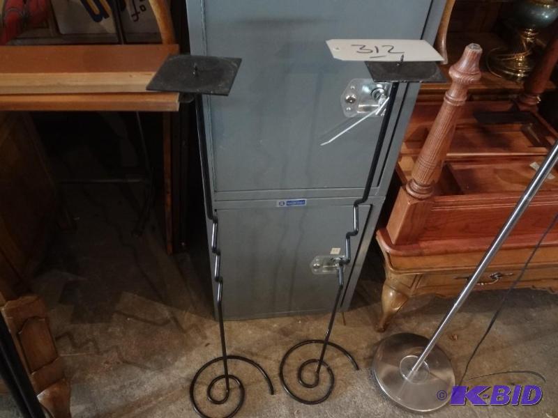 Pair of Metal Candle Stands