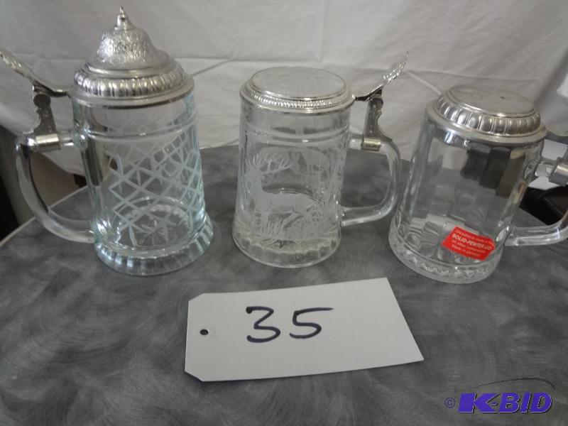 (3) Crystal Mugs