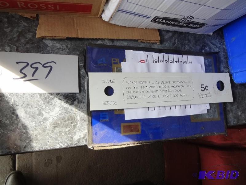 New Face Plate for Nickel Slot Machine
