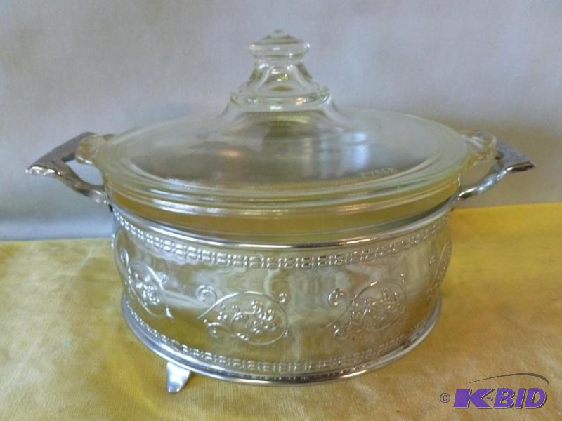Nice silver plate casserole server with Pyrex...