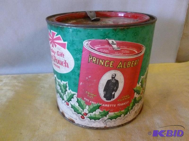 Vintage Prince Albert metal holiday tobacco c...