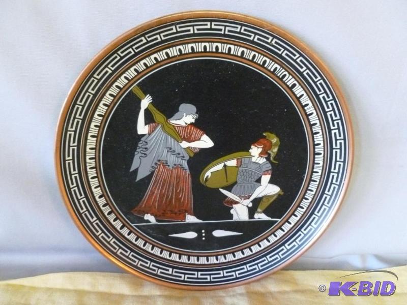 Beautiful hand painted copper wall plate that...