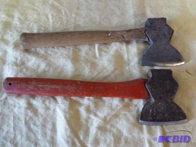 Lot of two vintage wood handled camp hatchets...