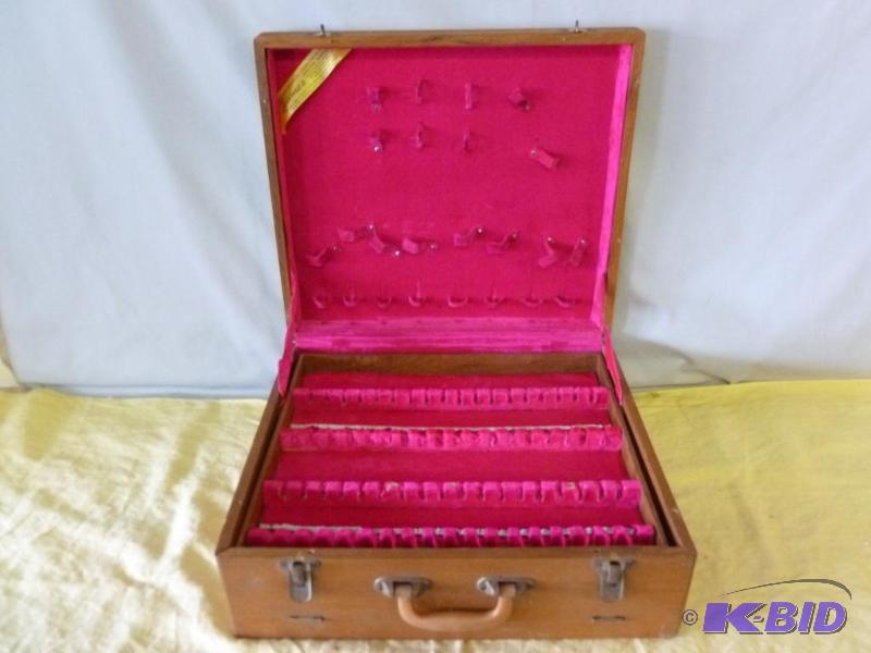 Vintage James wooden jewelry display case tha...