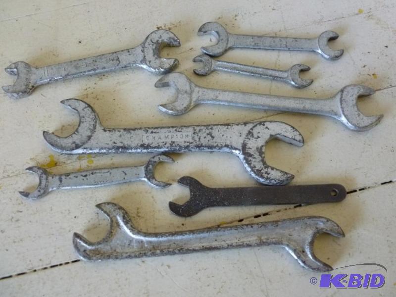 Large lot of vintage wrenches that includes a...