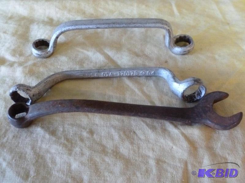 Lot of three vintage Ford wrenches, measures ...