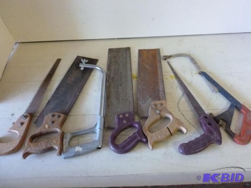 large assortment of hand saws.&nbsp...