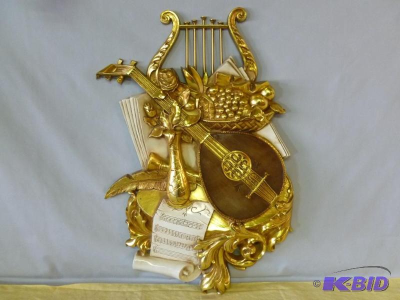 Large Vintage Syroco&nbspmolded plastic musi...