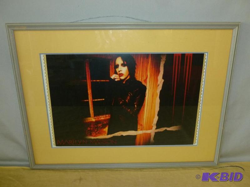 Large Marilyn Manson wood framed and double m...