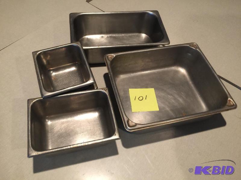 Stainless steel steam table pans x 5...