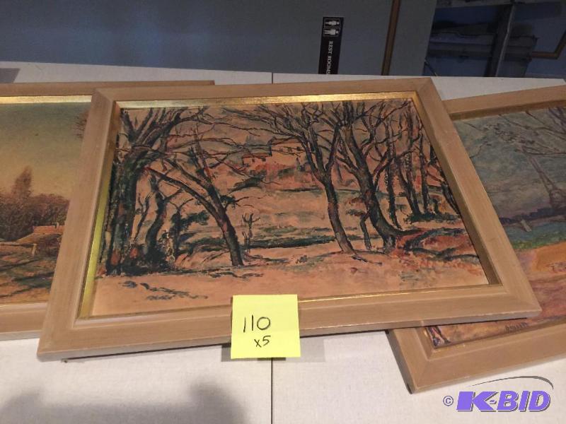 5 paintings of various scenery, 20x26 each...
