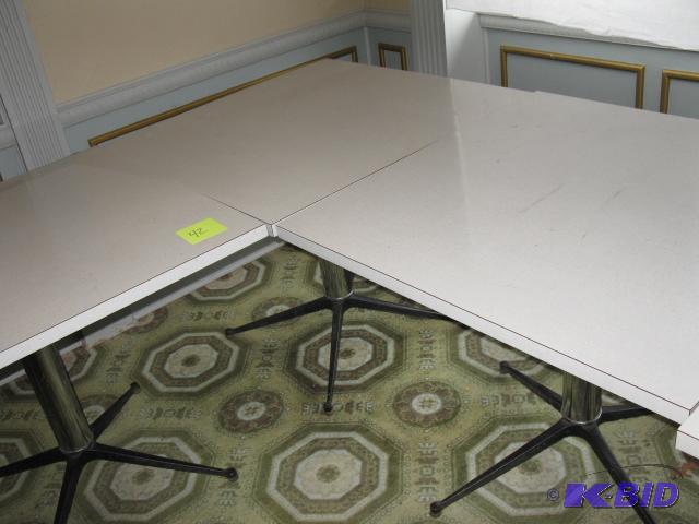 Laminated tables x 3, 35.5 inches square...
