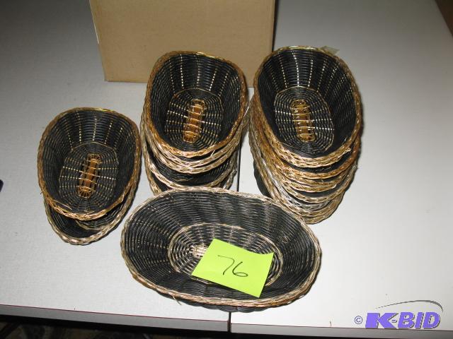 Wire baskets, black and gold...