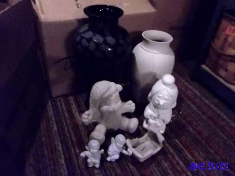 1-Ceramic Vase, Several Greenware Ceramics To...