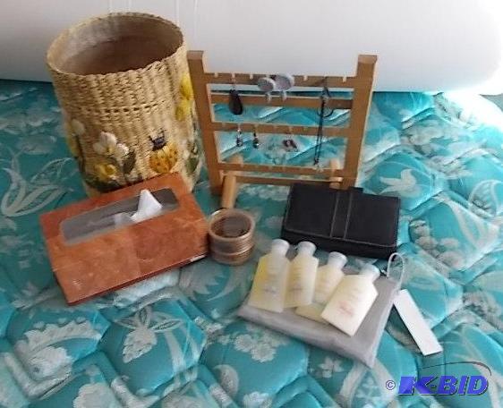 Woven Trash Basket, Pierced Earrings &amp Tr...