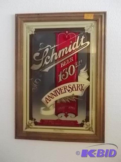 Schmidt Beer 130th Anniversary Beer Sign Fram...