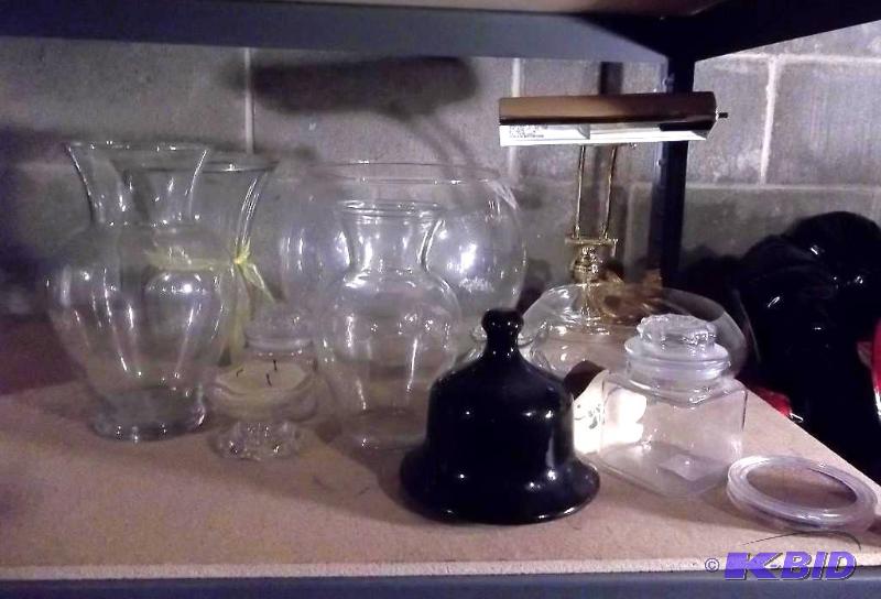 Large Glass Bowls, Vases, Candle Holders, Bra...