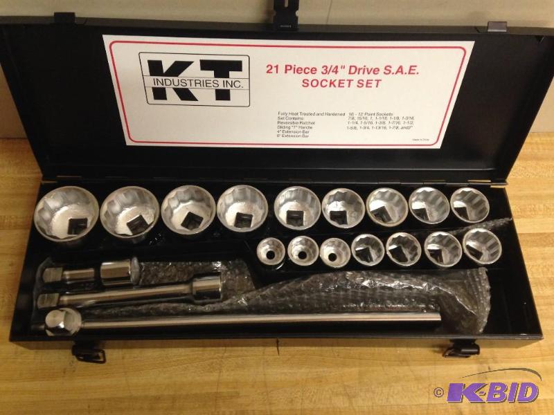 KT Industries - 21 Piece - 34 Drive S.A.E. Socket Set