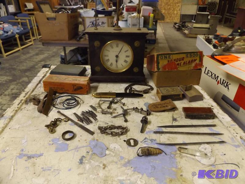 Antique Horolavar Clock, and misc items....