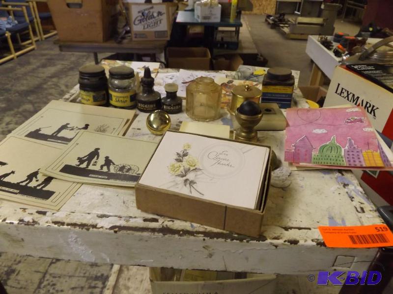 variety lot, cards, ink wells...