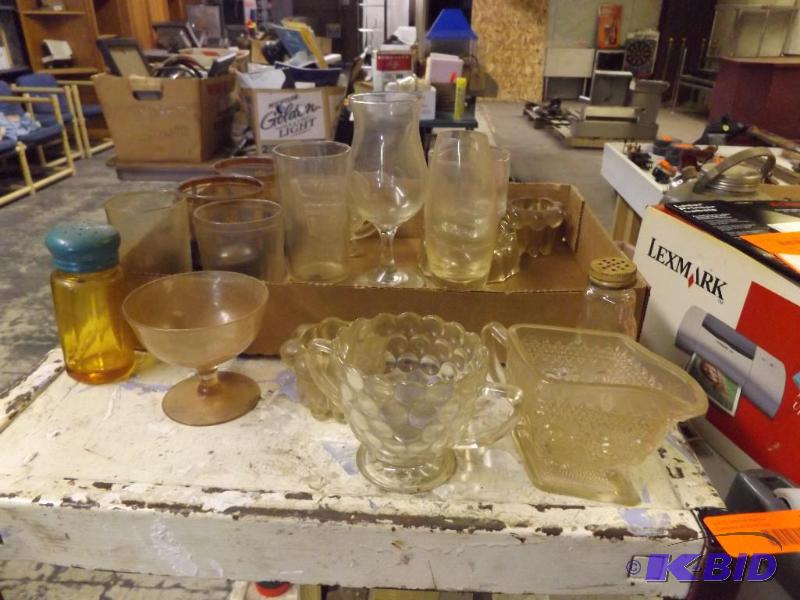 glassware, cream and sugar set...