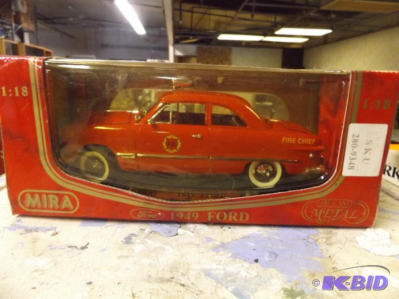 Gold Line, 1949 Ford Die-Cast Metal Fire Depa...
