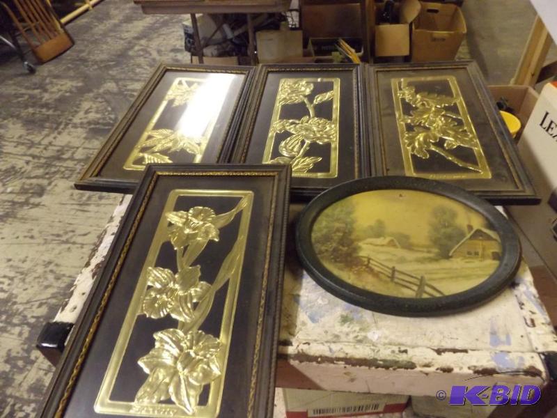 Wall hangings and oval picture...