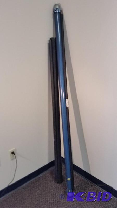 lot 5 image: Vintage Black Screen Projector Screens There are 2 of them.  Different Widths.