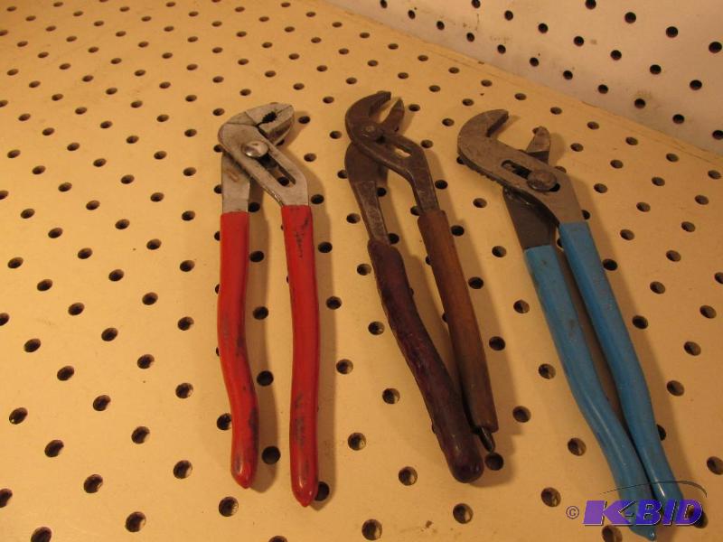 lot 101 image: Three Slip Joint Pliers