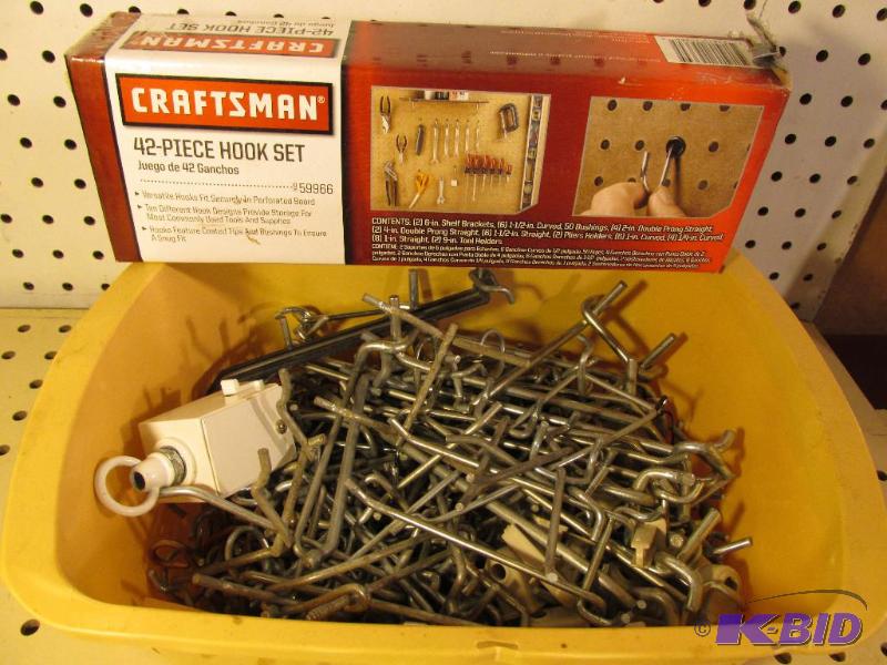 lot 136 image: Peg Board Hooks A New Set in Box