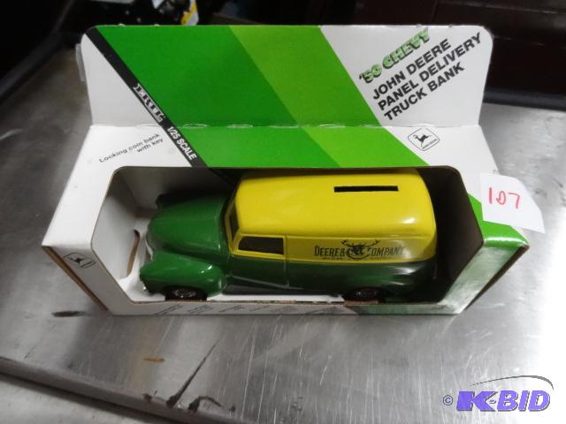 lot 107 image: 1950 Chevy John Deere panel delivery truck ba...