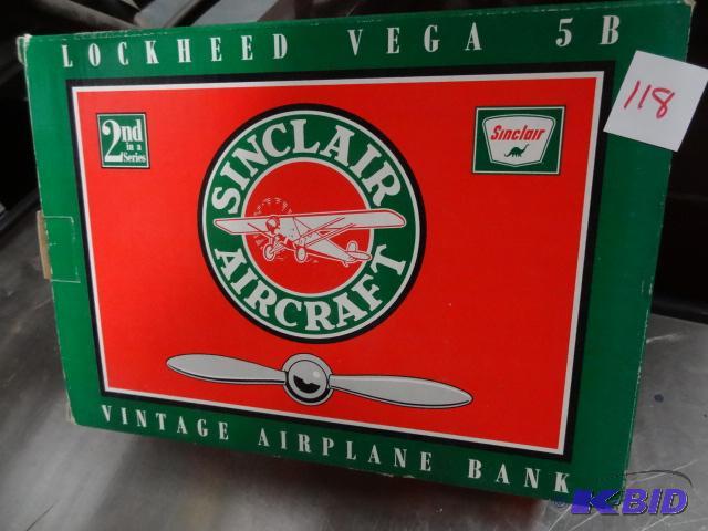 lot 118 image: Sinclair Lockheed vega 5B airplane bank. 2nd ...