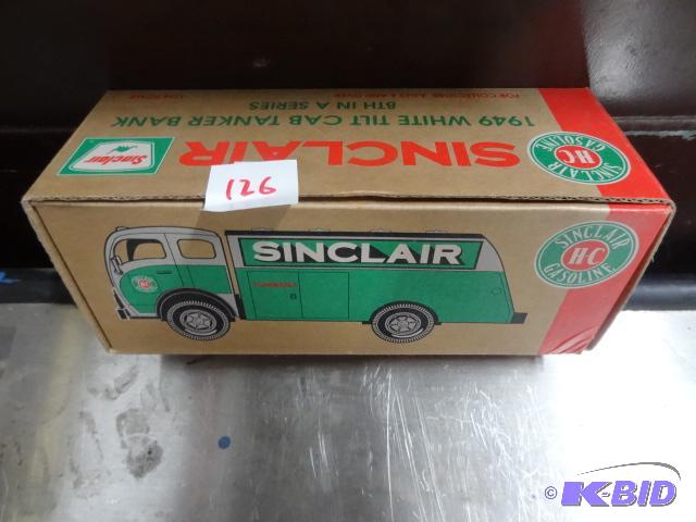 lot 126 image: Sinclair 1949 White tilt cab tanker bank. 6th...