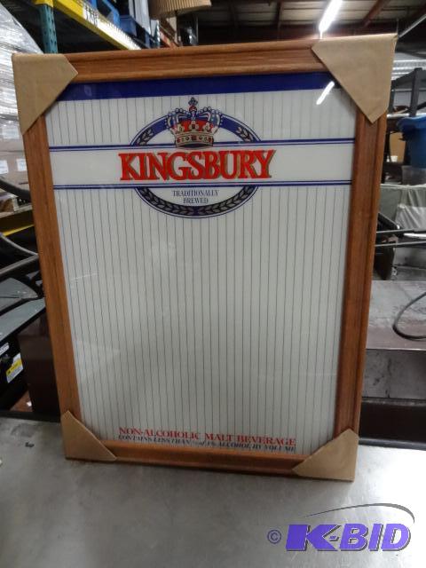 lot 15 image: Kingsbury beer message board. 21 x 27...