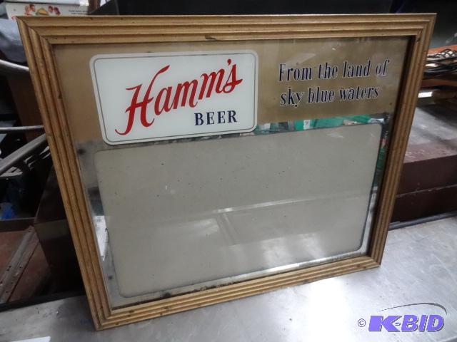 lot 16 image: Hamms beer picture frame. 26 x 23...