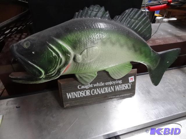 lot 19 image: Windsor Canadian whiskey Styrofoam wall hangi...