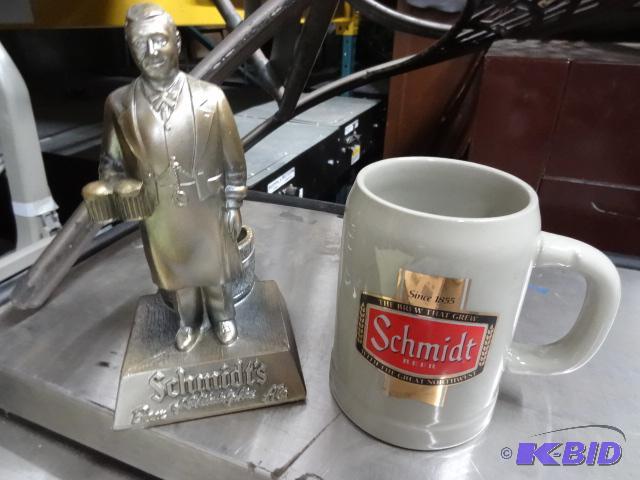 lot 27 image: Schmidt beer mug and beer back bar staue...