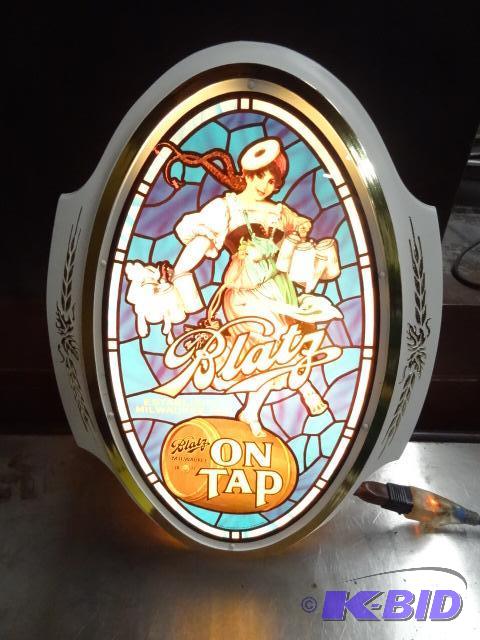 lot 37 image: Blatz Valerie girl white framed oval lighted ...