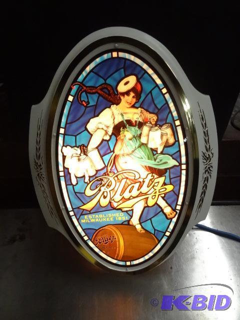 lot 41 image: Blatz Valerie girl white framed oval lighted ...