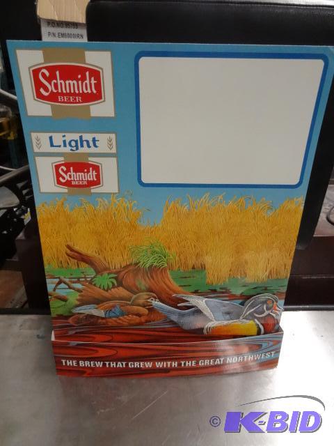 lot 50 image: Schmidt beer Motion sign with wood duck...