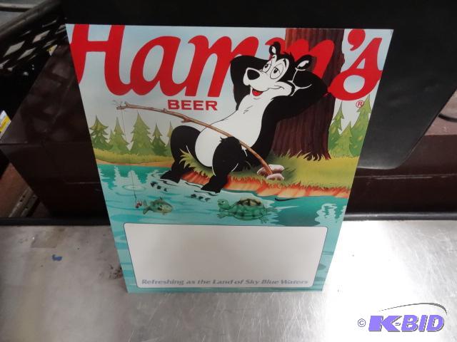 lot 66 image: Hamms bear price board...