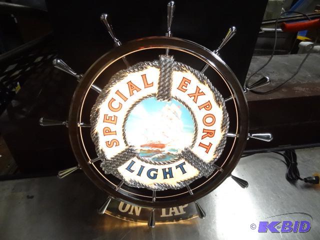 lot 67 image: Special export ships wheel lighted sign...