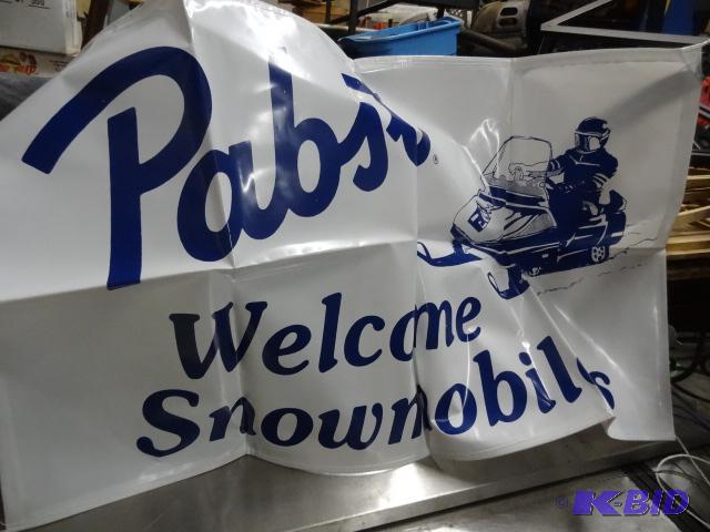 lot 81 image: Pabst blue ribbon &quotWelcome snowmobilers ...