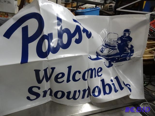 lot 82 image: Pabst blue ribbon &quotWelcome snowmobilers ...