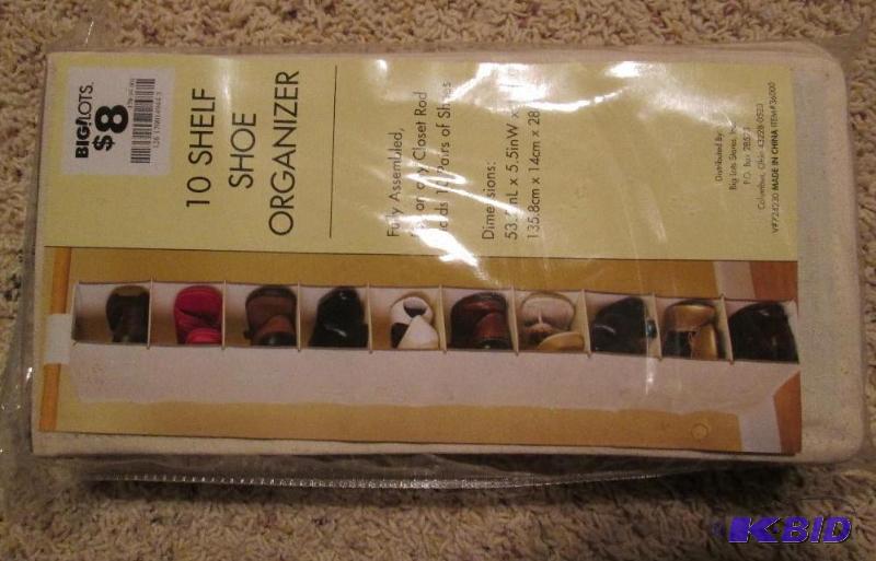 lot 144 image: New canvas 10 shelf shoe organizer...