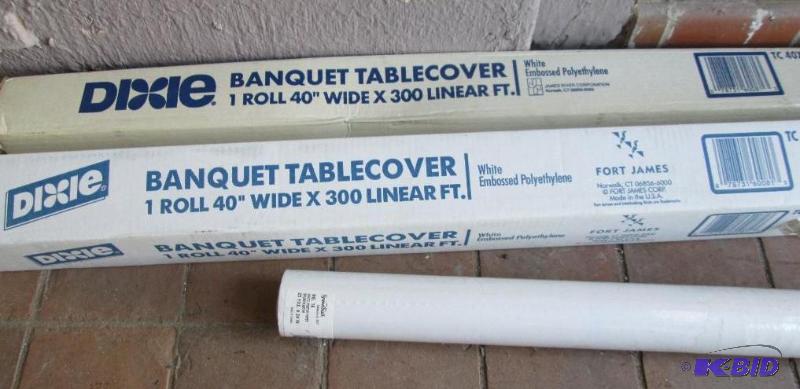 lot 155 image: 2 rolls of Dixie banque table cover, may have...