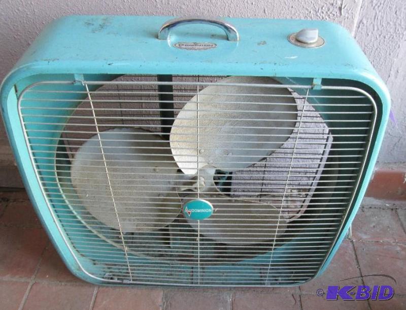 lot 158 image: Vintage Dominion metal box fan...