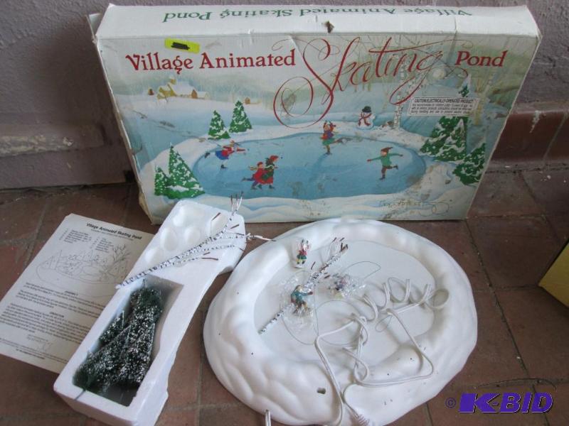 lot 163 image: Department 56 village skating pond, sold as p...