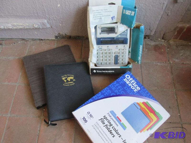 lot 166 image: Time for taxes Files, adding machine binder ...