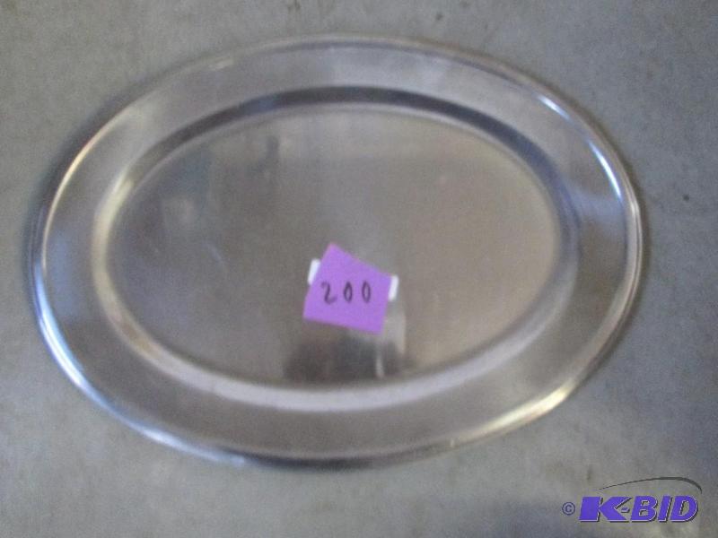 lot 200 image: Large silver platter, 24 inches across...